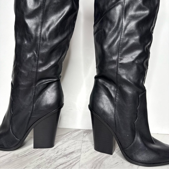 Steve Madden Ranger Black Pointed Toe Western Tall Boot 6 1/2 M - Picture 9 of 16